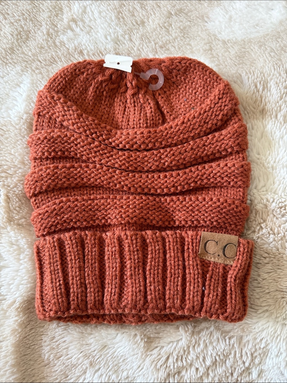 C.C Rust Orange Knit Beanie
